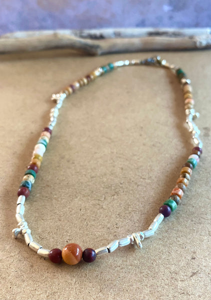 hill tribe silver + gem necklace